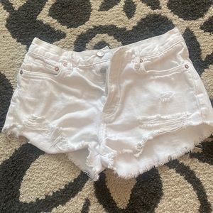 White denim Free People shorts